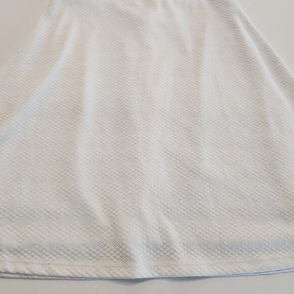 Y2K Hollister Sz S White Mini Dress AOP Textured A-line Zip Bachelorette Bridal - Picture 6 of 10
